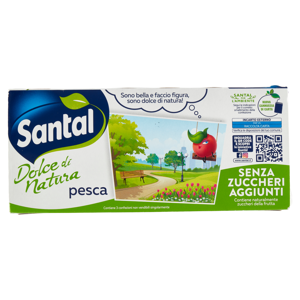 Santàl Dolce di Natura pesca Senza Zuccheri Aggiunti 3 x 200 ml