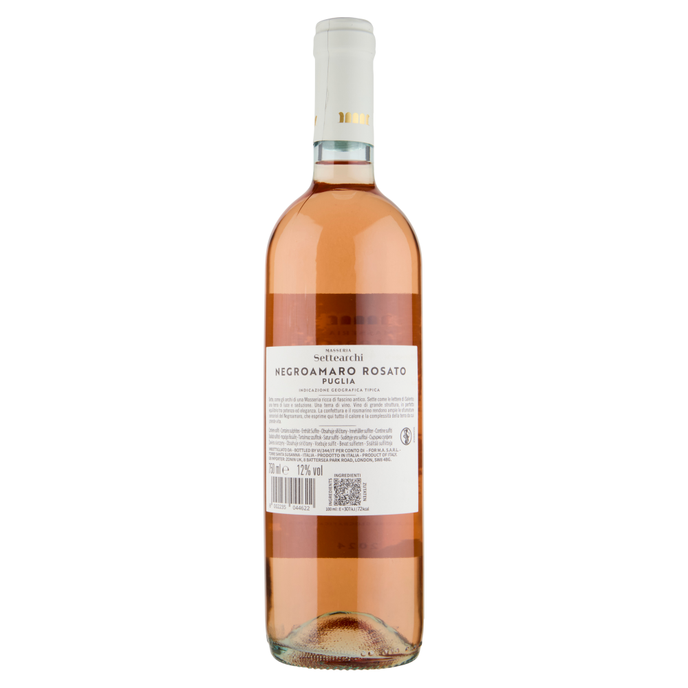 Masseria Settearchi Negroamaro Rosato Puglia IGT 750 ml