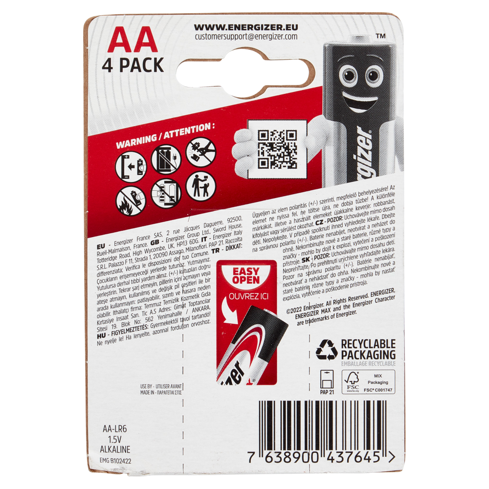 Energizer Max AA 4 pz