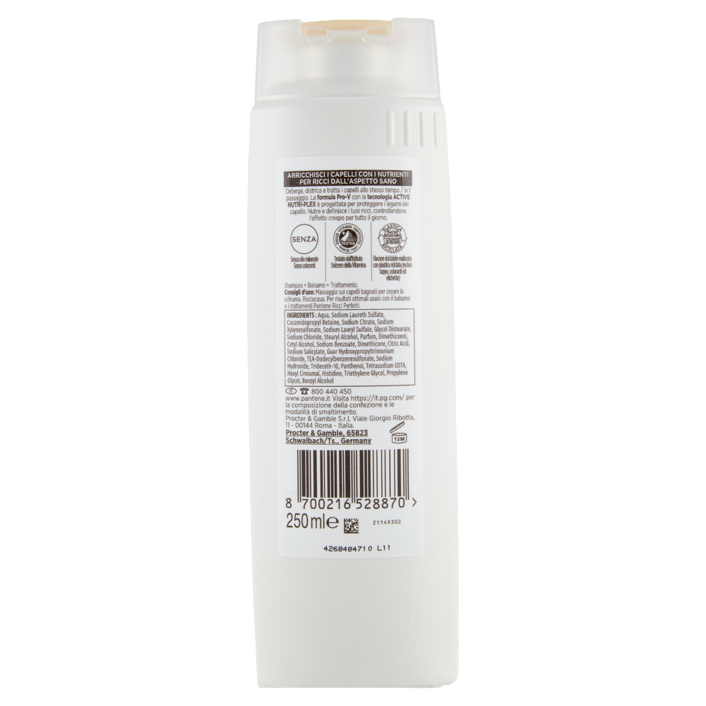 Pantene Pro-V Ricci Perfetti 3 in 1 Shampoo + Balsamo + Trattamento Active Nutri-Plex 250 ml