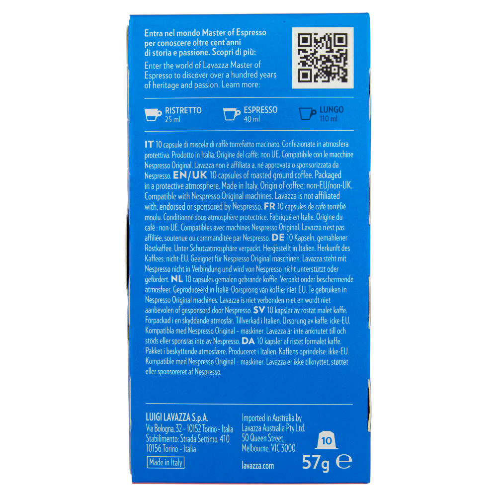 Lavazza crema e gusto Dolce Compatibile con Nespresso Original 10 Capsule 57 g