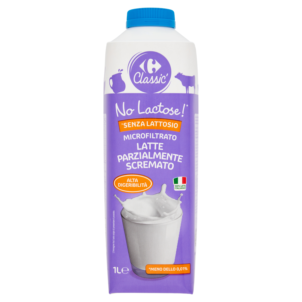 Carrefour Classic No Lactose!*Senza Lattosio Microfiltrato Latte Parzialmente Scremato 1 l