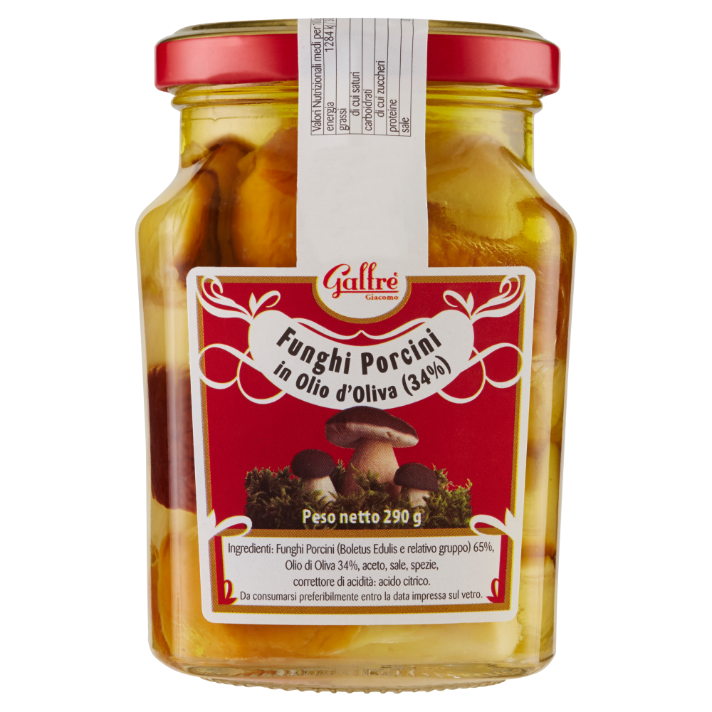 Galfr&egrave; Giacomo Funghi Porcini in Olio d'Oliva (34%) 290 g