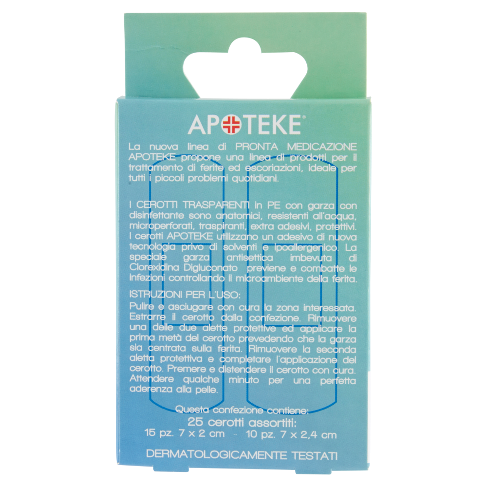 Apoteke Pronta Medicazione Cerotti Trasparenti Misura M/L 25 pz