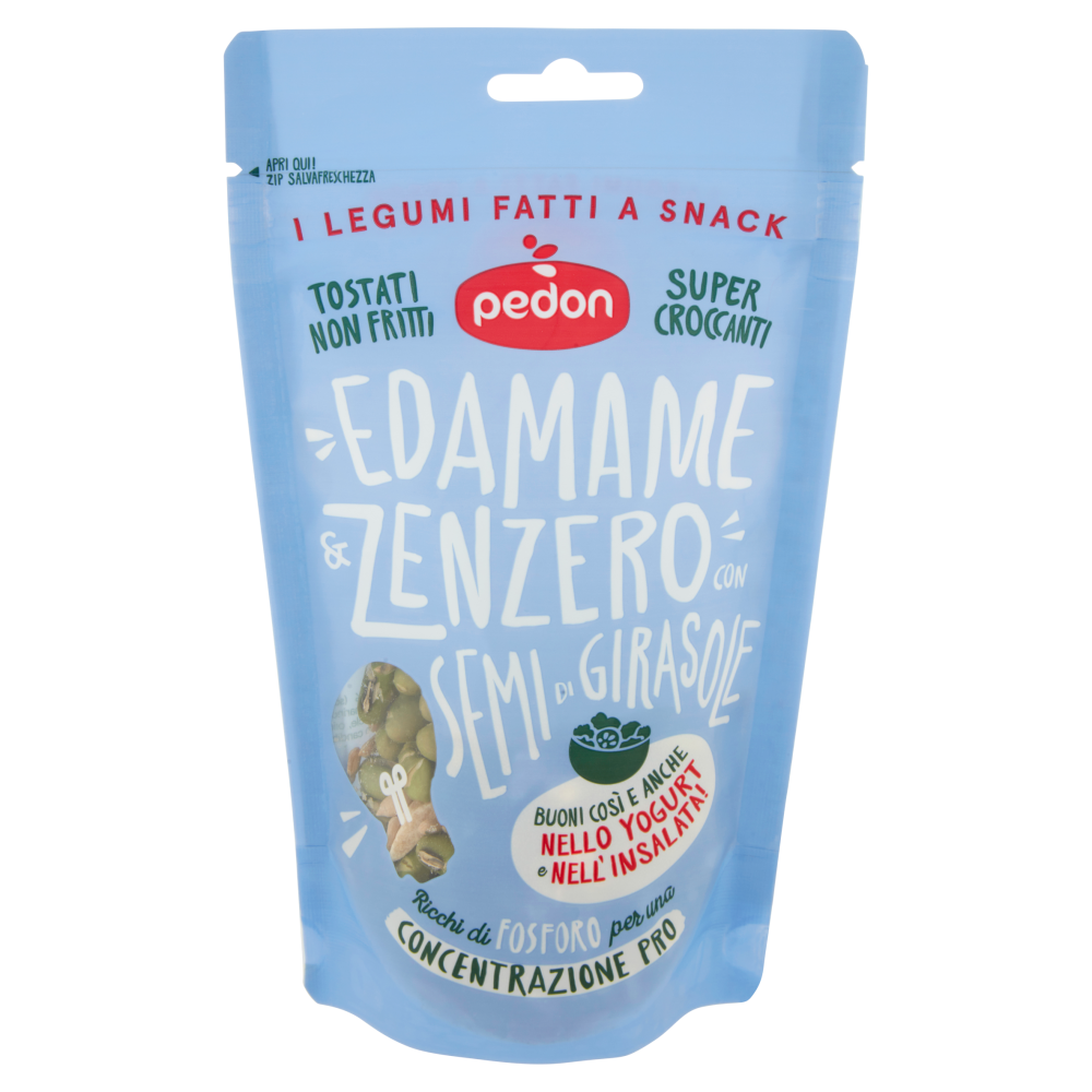 pedon I Legumi Fatti a Snack Edamame & Zenzero con Semi di Girasole 90 g