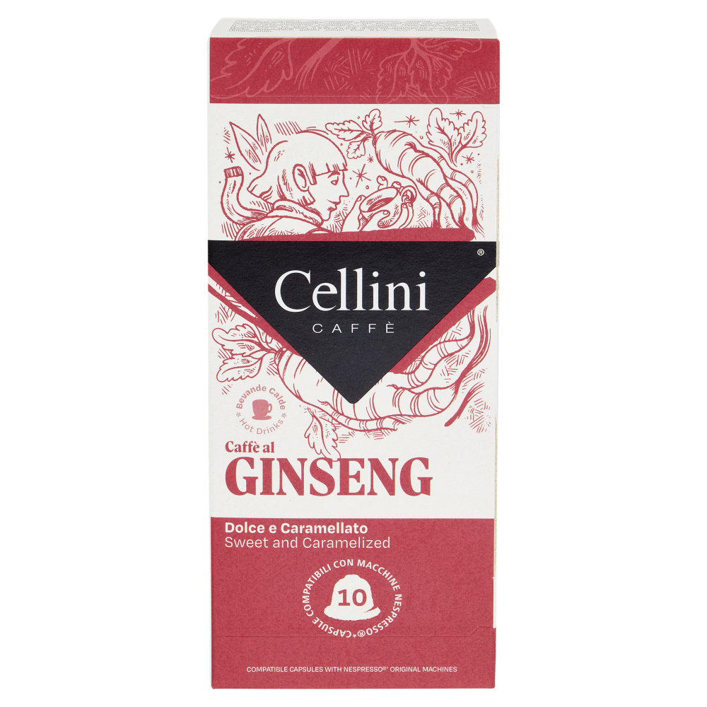 Cellini Caff&egrave; Caff&egrave; al Ginseng Capsule Compatibili Nespresso* 10 x 7 g