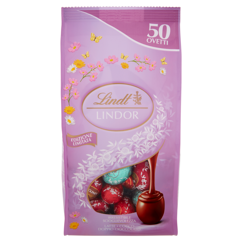 Lindt Lindor Ovetti di cioccolato Pasqua Cioccolatini assortiti latte doppio cioccolato cocco 445 g