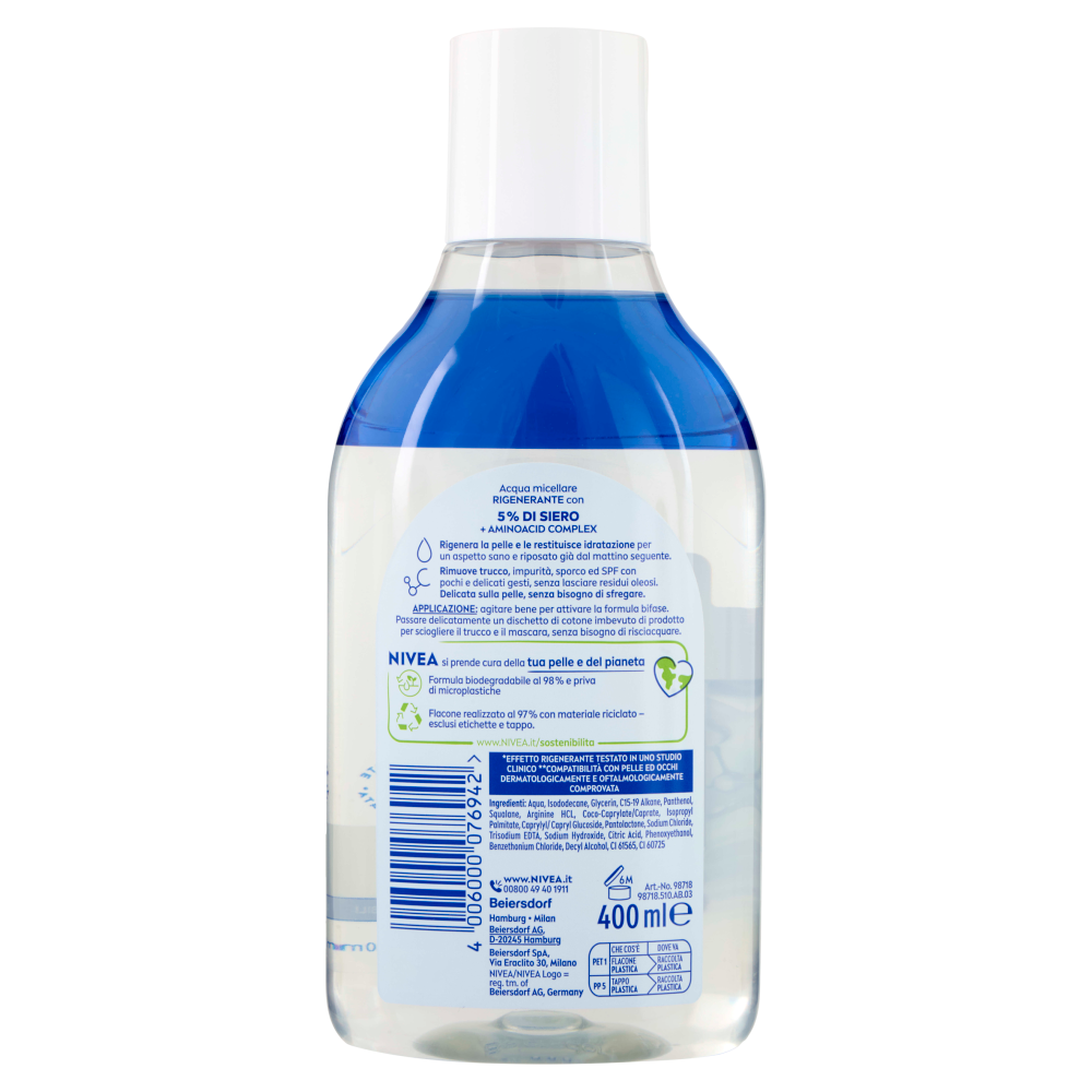 Nivea Acqua micellare Rigenerante per Pelli Stanche e Sensibili 400 ml