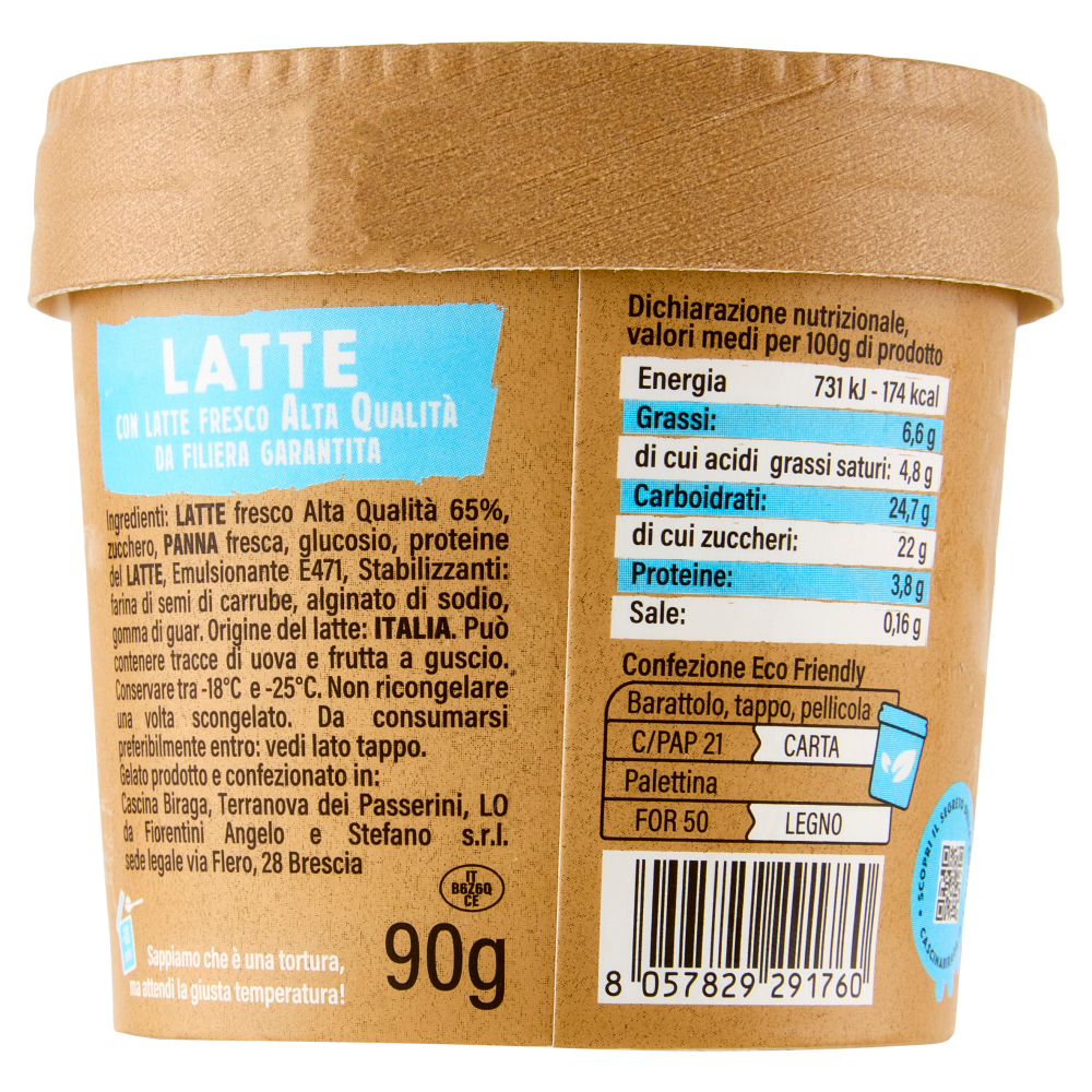 Cascina Biraga Latte il gelato di latte 90 g