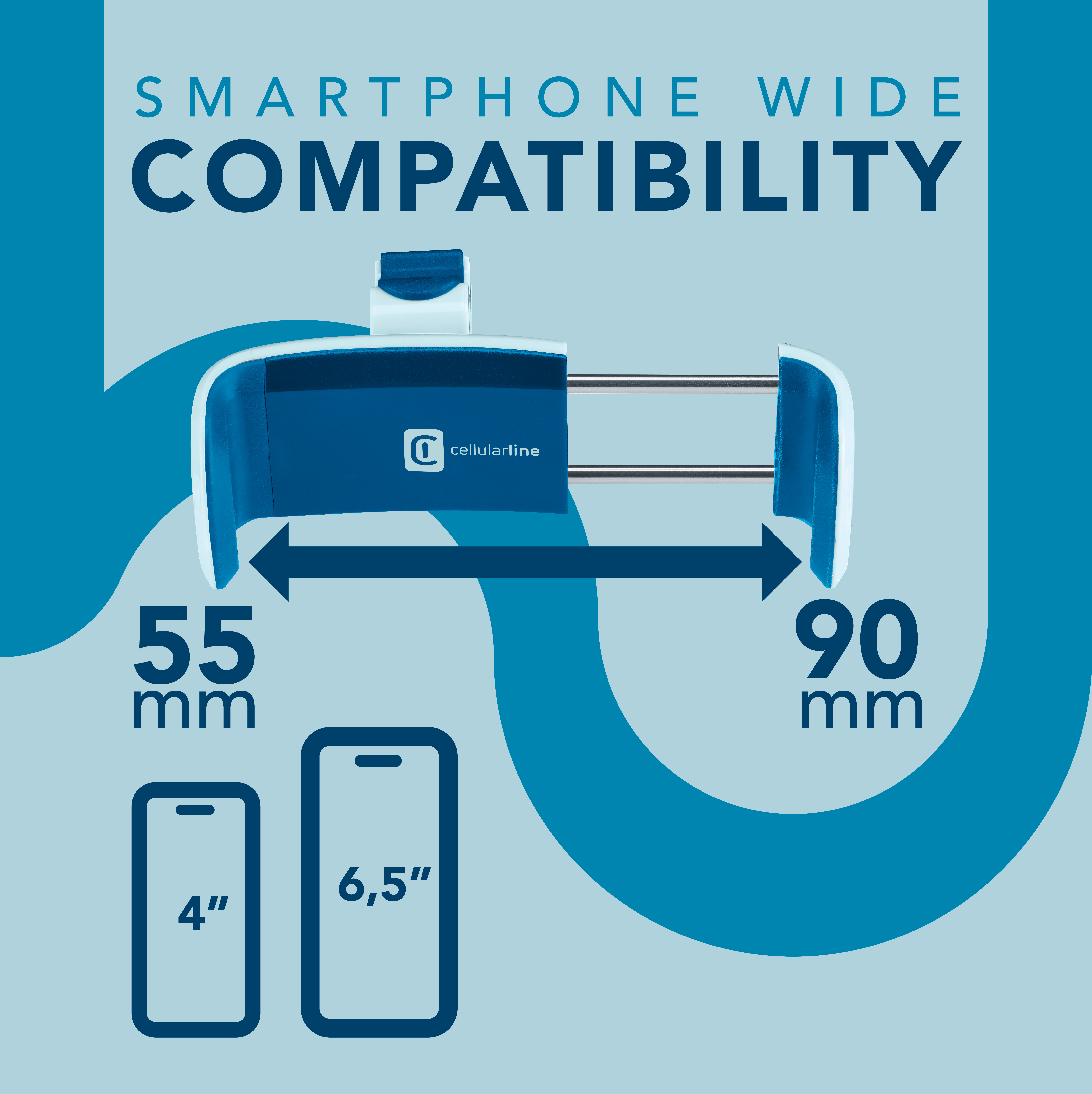 Cellularline Car Holder - Universal Supporto smartphone da auto super colorato