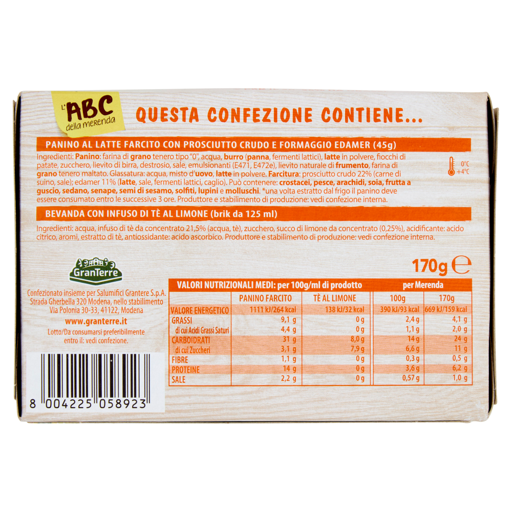 Teneroni l'ABC della merenda Mini Baguette con Prosciutto Crudo e Formaggio 170 g