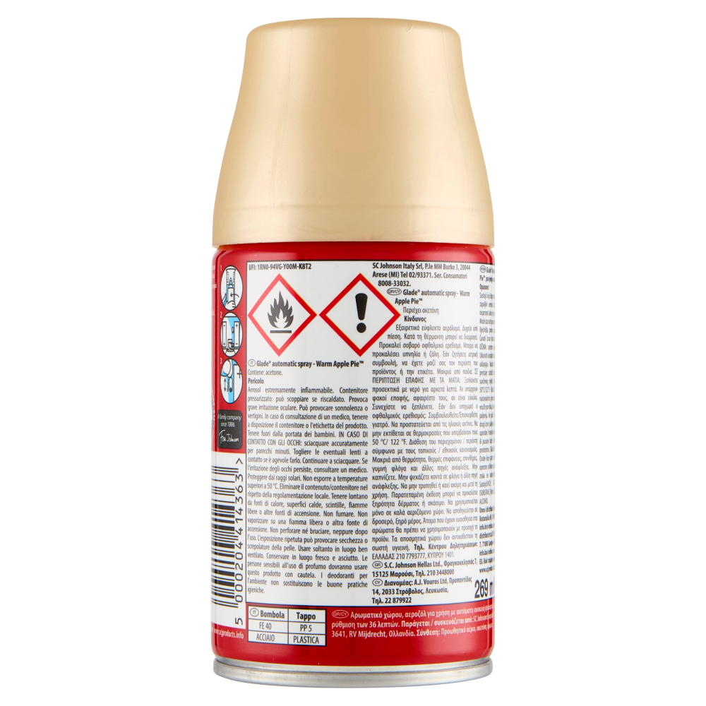 Glade Automatic Spray Ricarica, fragranza Warm Apple Pie 269 ml