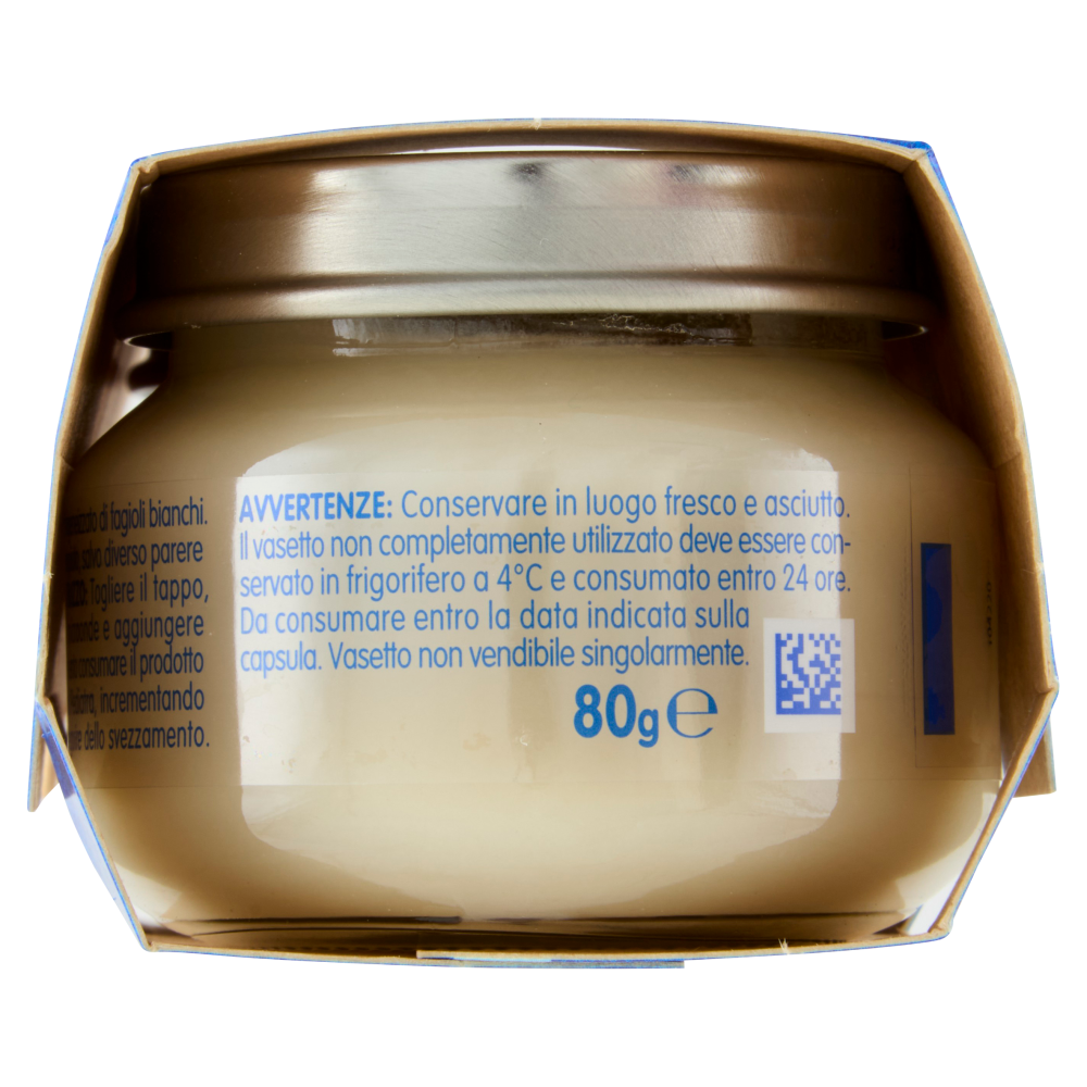 MELLIN Omogeneizzato, Fagioli Bianchi, Ricco di Proteine, 100% Vegetale, dal 4&deg; mese, 2x80 g