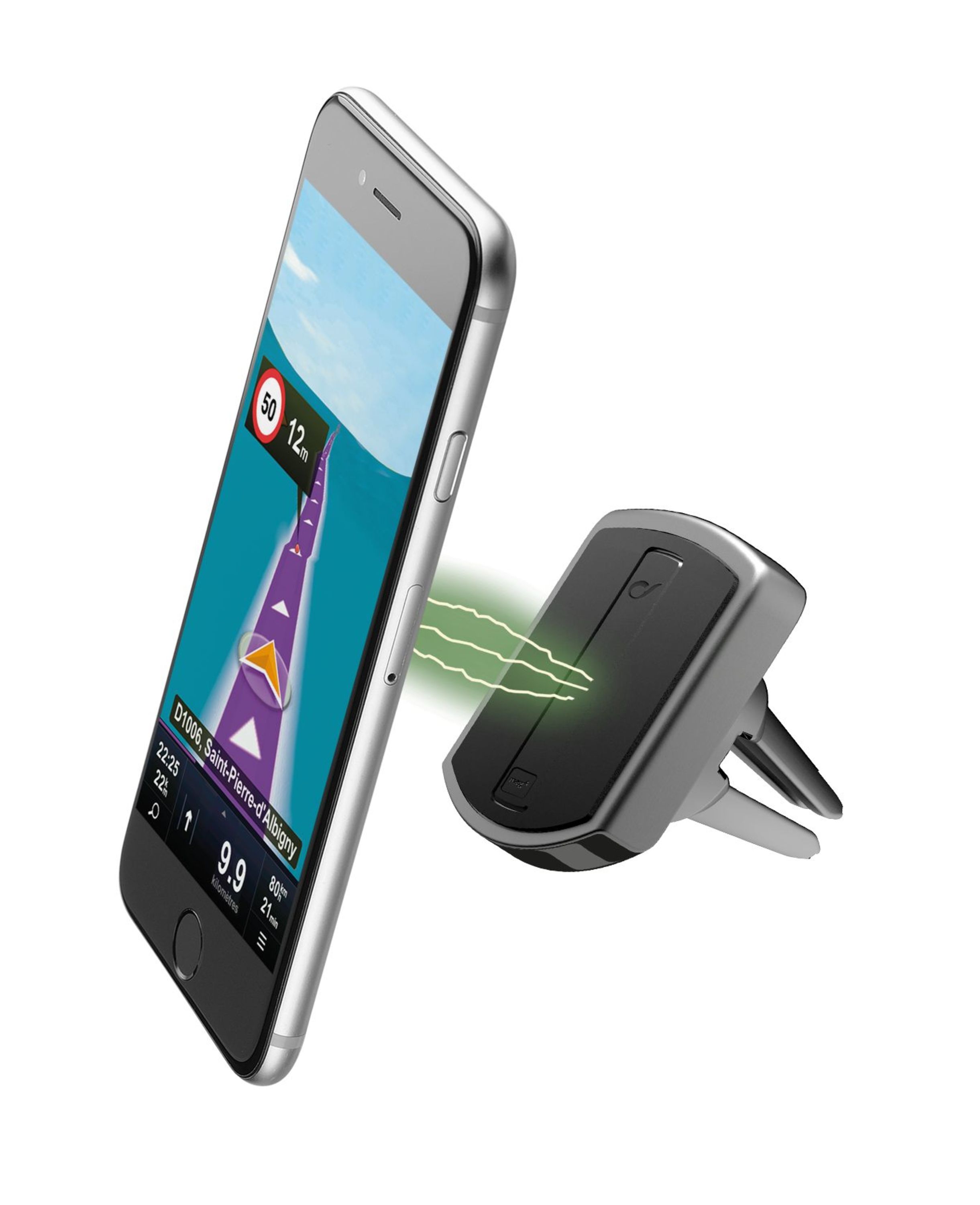 Cellularline Touch - Universal Supporto smartphone da auto magnetico per bocchette di aerazione