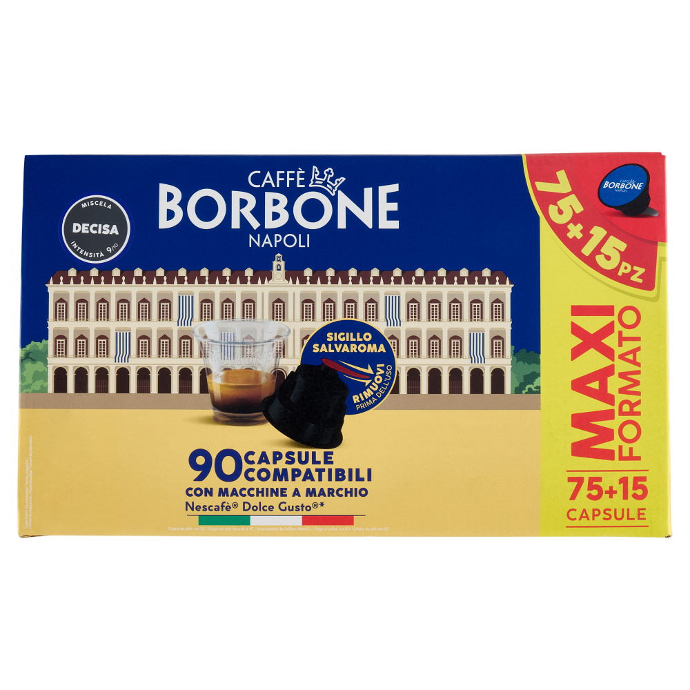 Caff&egrave; Borbone Miscela Decisa Capsule Compatibili Nescaf&egrave; Dolce Gusto* 90 x 7 g