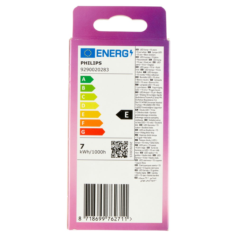 Philips Led candela vetro 60W E14 4000K non dim