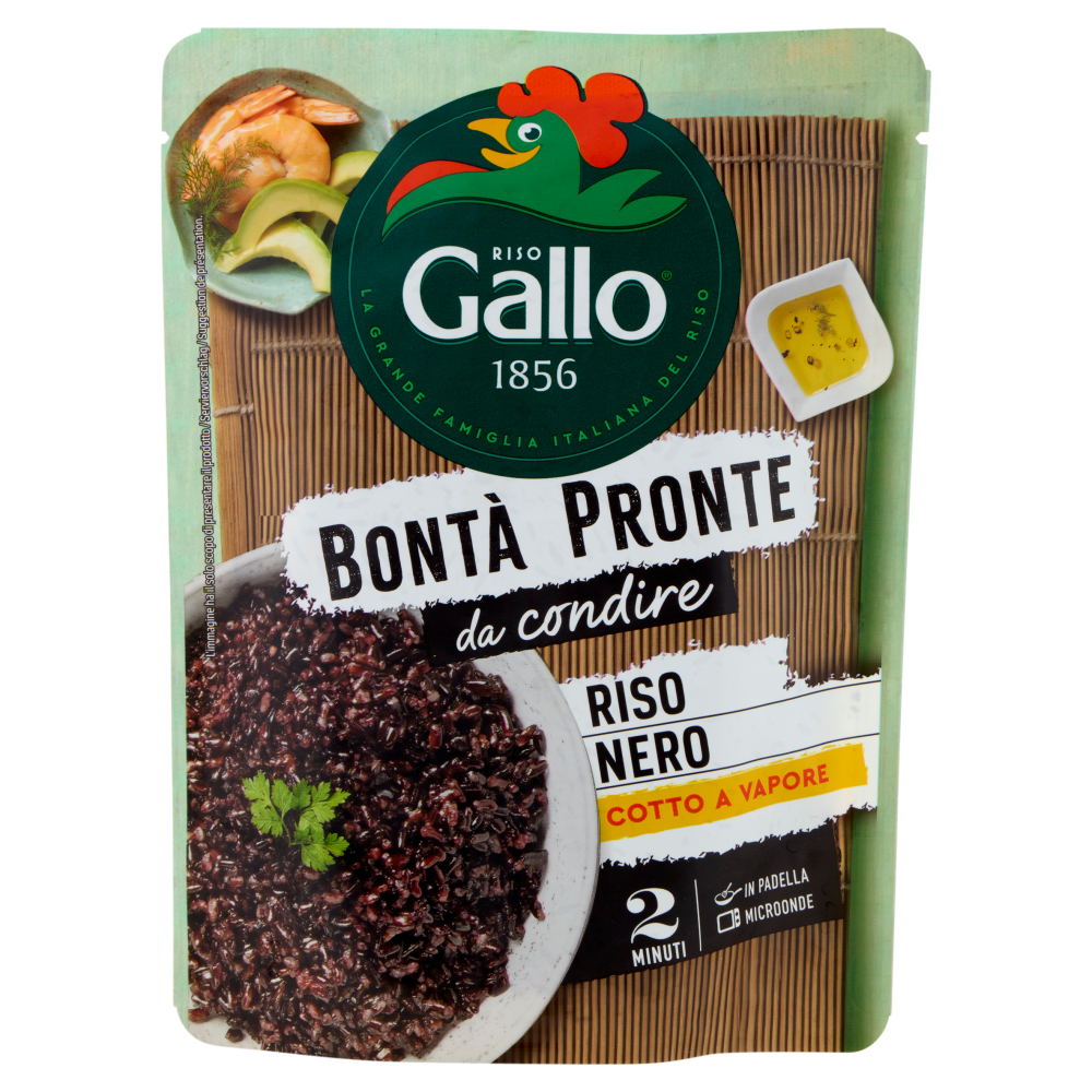 Riso Gallo Bont&agrave; Pronte da condire Riso Nero 250 g