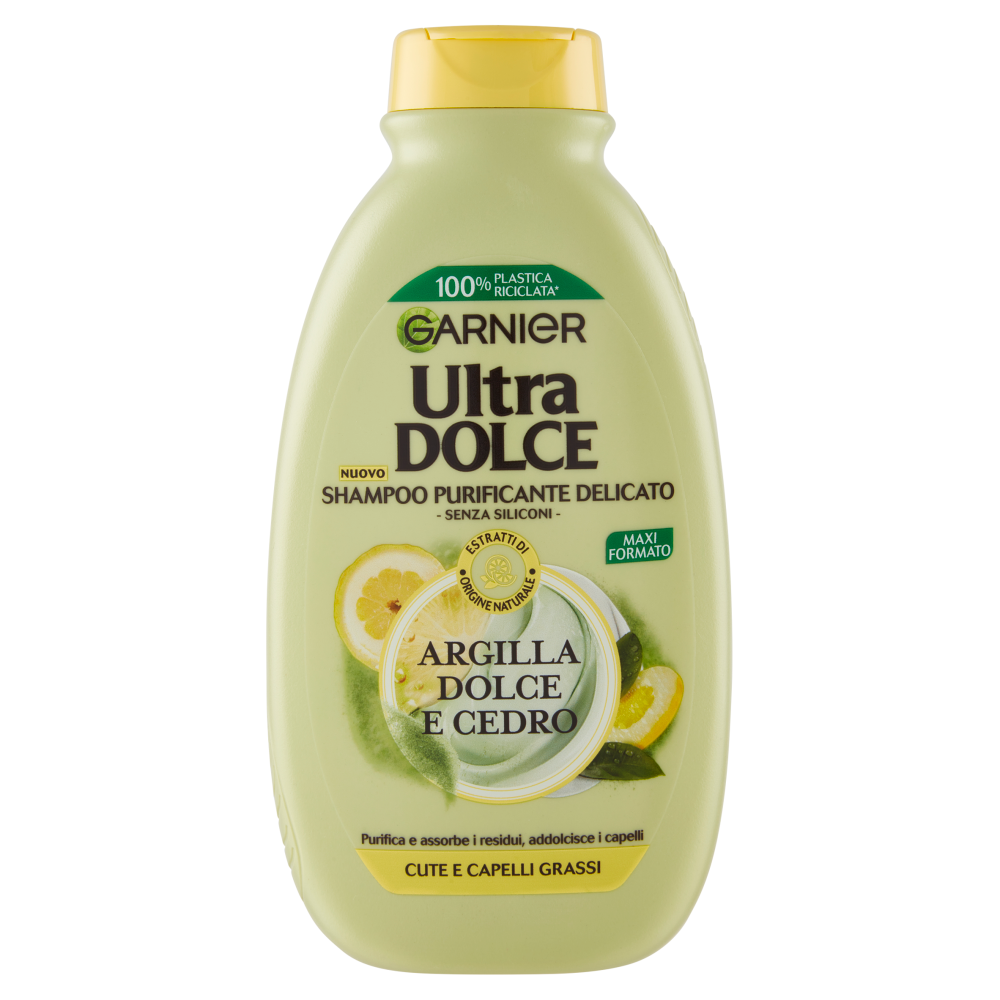 Garnier Ultra Dolce Shampoo purificante Argilla Dolce e Cedro per capelli grassi 300 ml