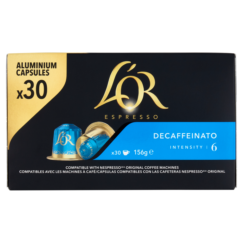 L'OR Decaffeinato 6- 30 Capsule Caffè Compatibili con Macchine Nespresso*® Original 156g