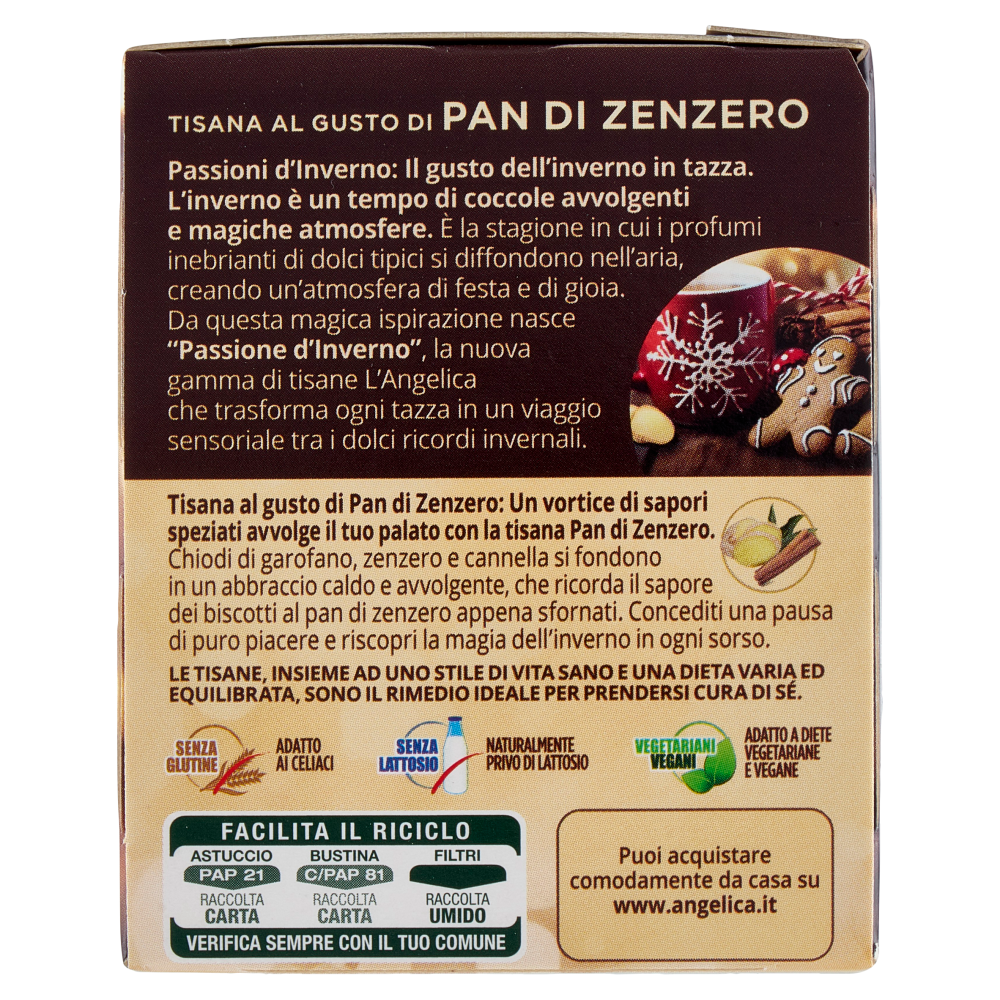 L'Angelica Passioni d'inverno al Gusto di Pan di Zenzero 15 Filtri 28.5 g