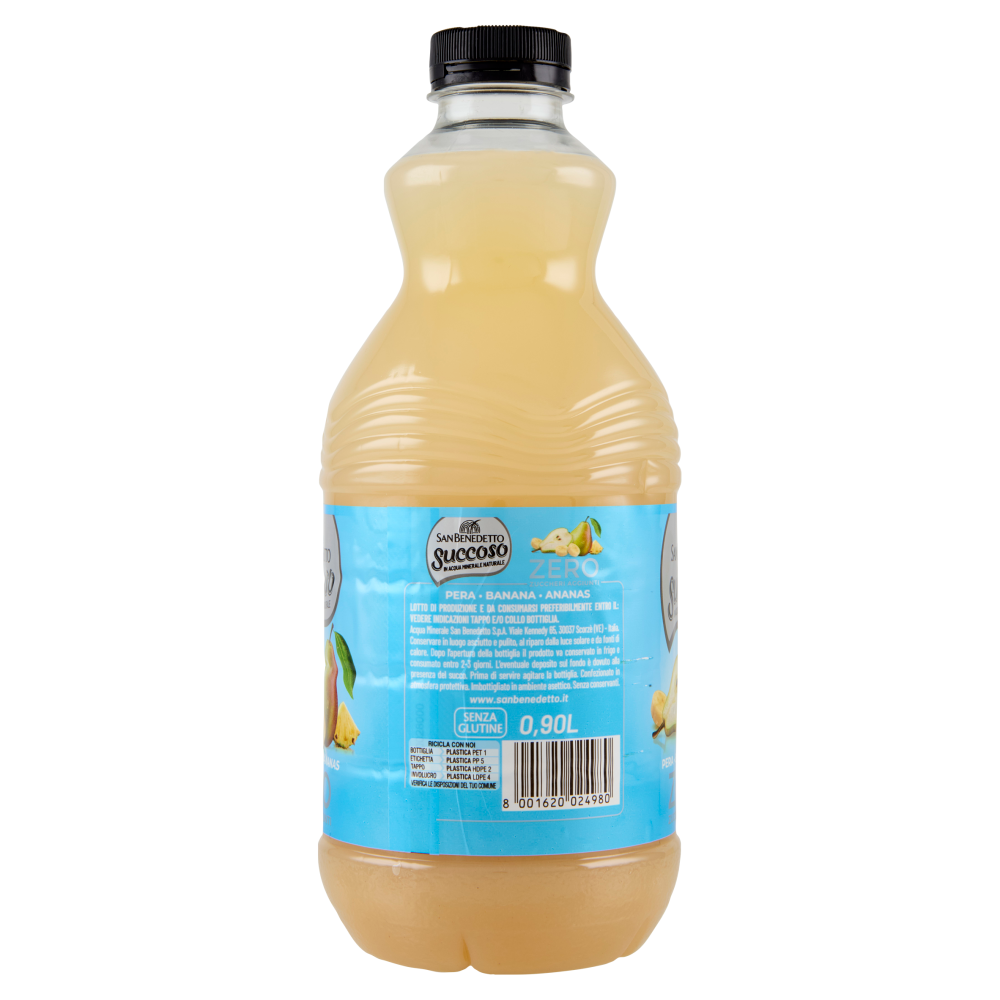 San Benedetto Succoso Zero Pera Banana Ananas 0,90 L