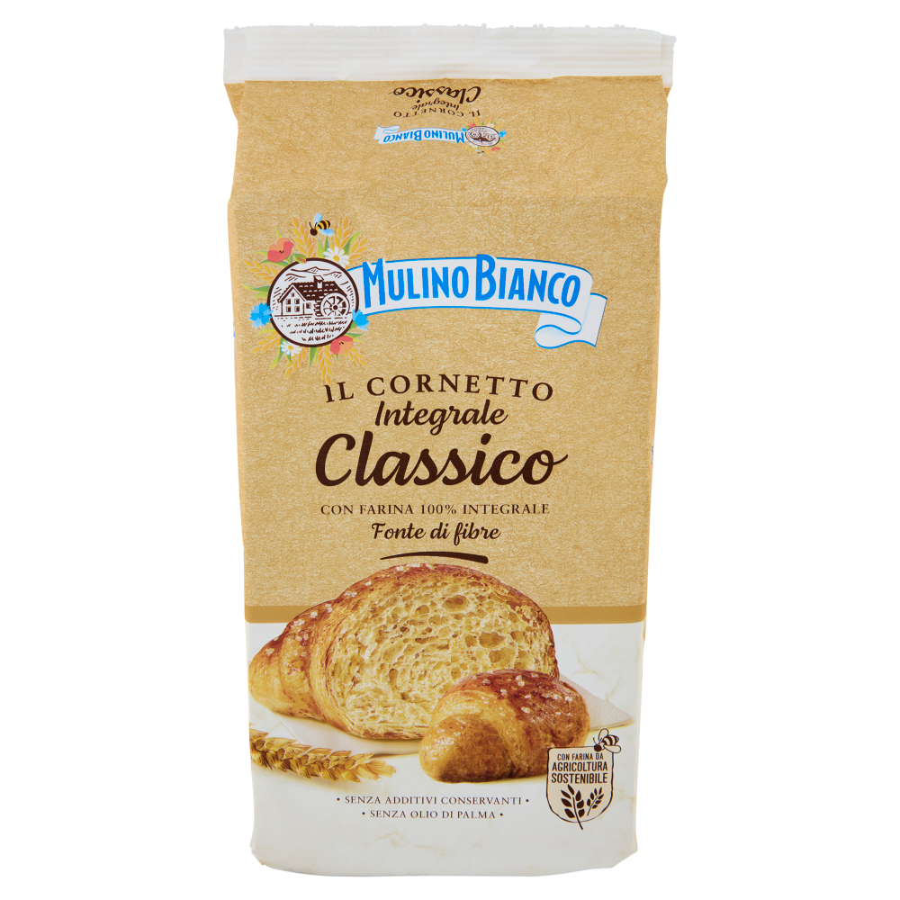 Mulino Bianco Cornetti Integrali Merenda con 100% Farina Integrale 6 pezzi 240g