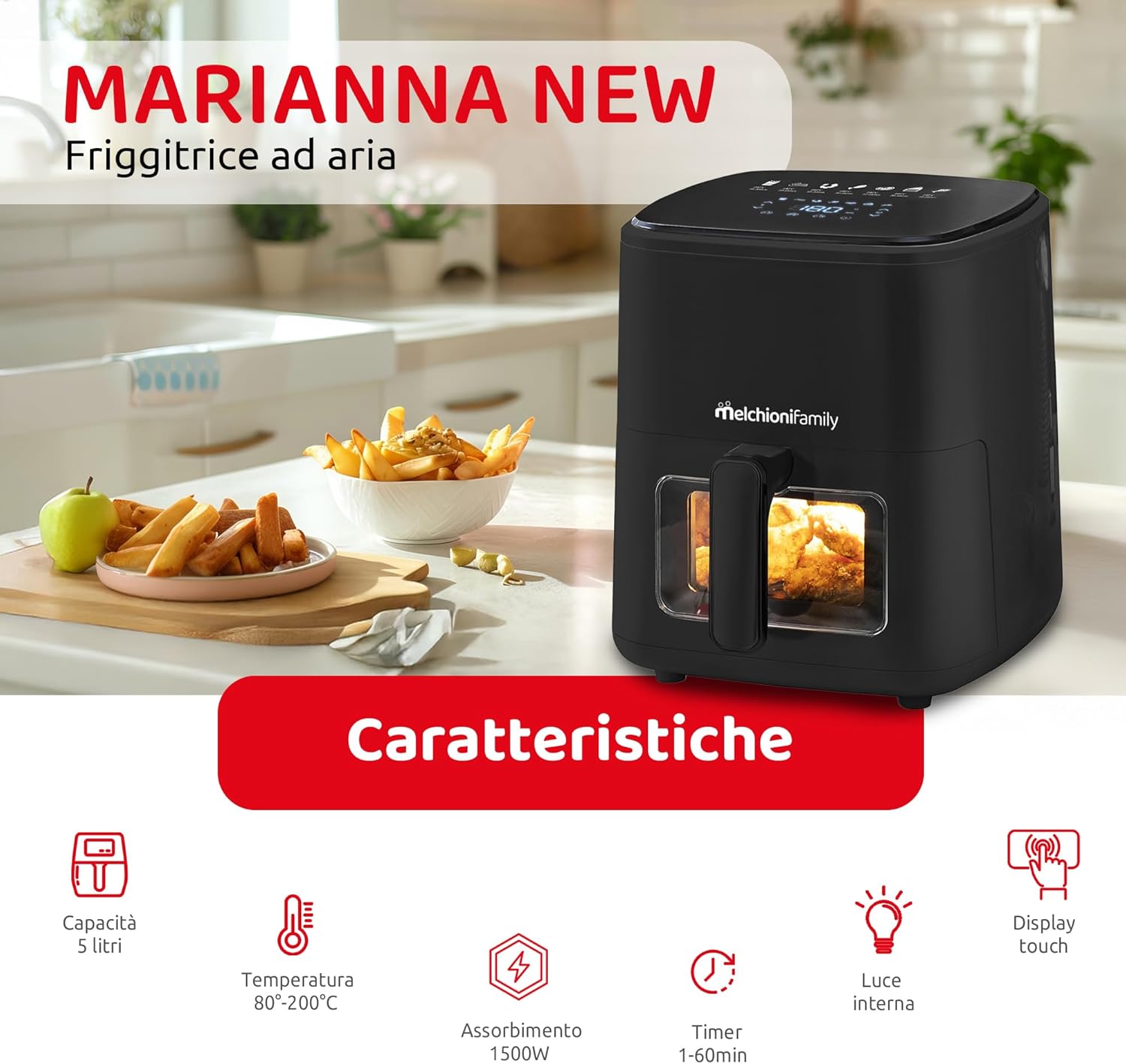 Melchioni Friggitrice ad Aria 5L Marianna New