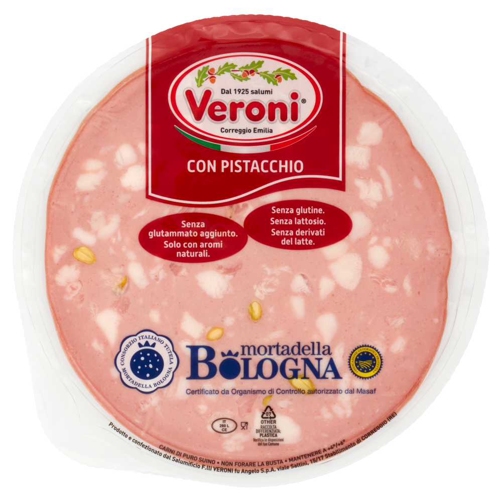Veroni mortadella Bologna IGP con Pistacchio 0,180 Kg