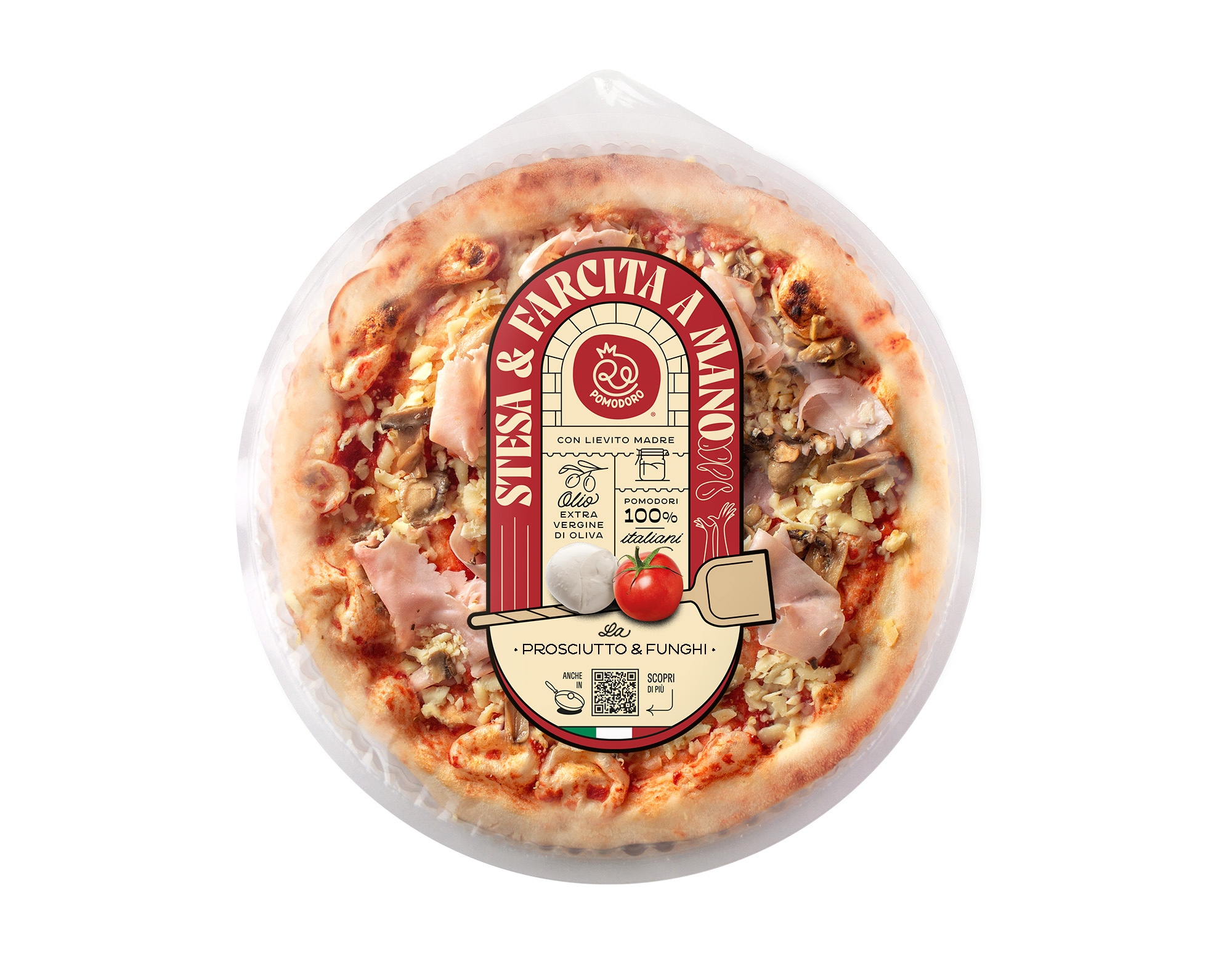 Pizza con Prosciutto e Funghi