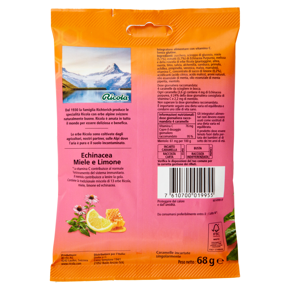Ricola Echinacea Miele e Limone 68 g
