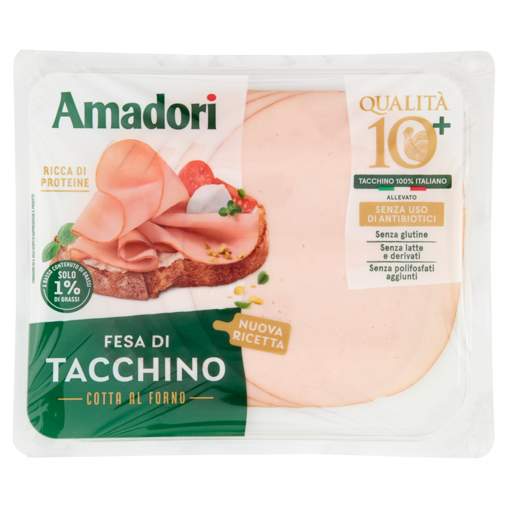 Amadori Qualità 10+ Fesa di Tacchino Cotta al Forno 100 g