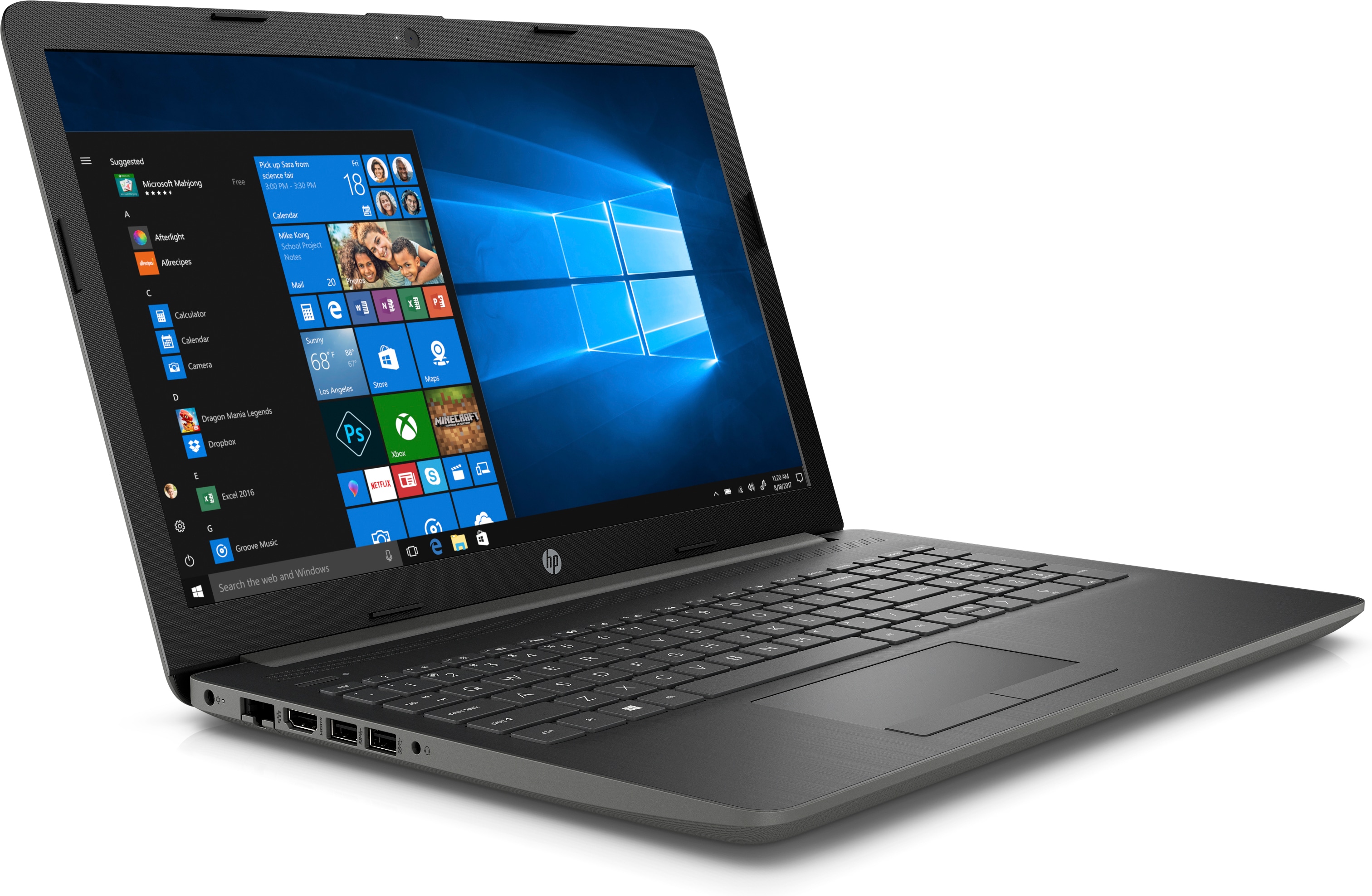 HP 15-da0115nl Intel® Celeron® N4000 Computer portatile 39,6 cm (15.6") HD 4 GB DDR4-SDRAM 500 GB HDD Wi-Fi 5 (802.11ac) Windows 10 Home Grigio, Argento