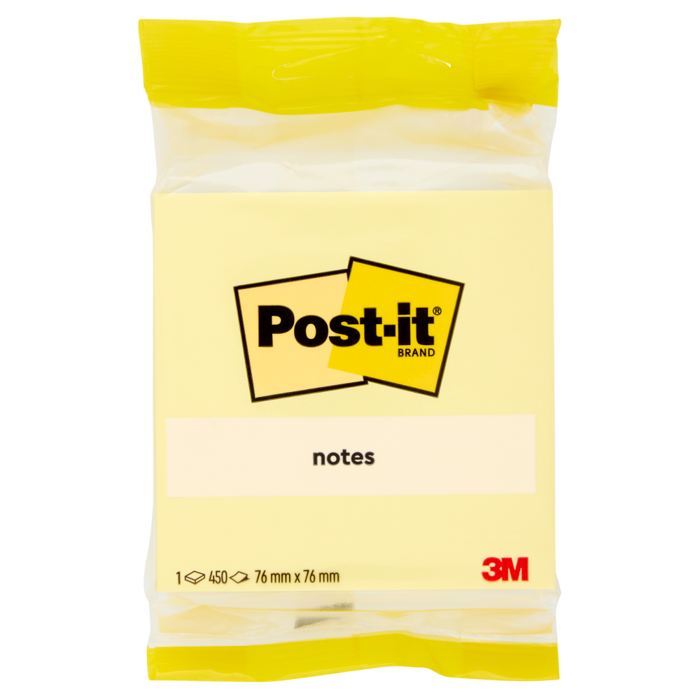 Post-it&reg; Cubo di foglietti - Canary Yellow - 76 mm x 76 mm - 450 fogli