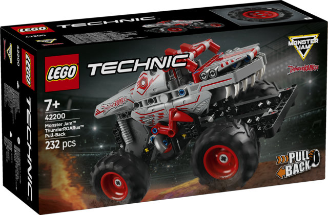 LEGO Technic 42200 Pull-Back ThunderROARus, Monster Truck Giocattolo da Costruire, Giochi Bambini 7+, Regalo Fan Monster Jam