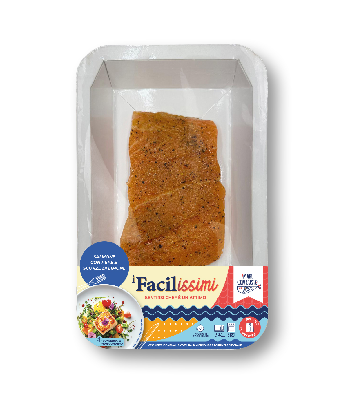 Filetto di Salmone Marinato con Pepe e Scorzette di Limone