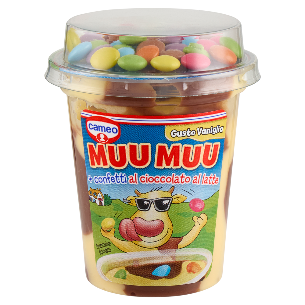 cameo Muu Muu Gusto Vaniglia + confetti al cioccolato al latte 125 g