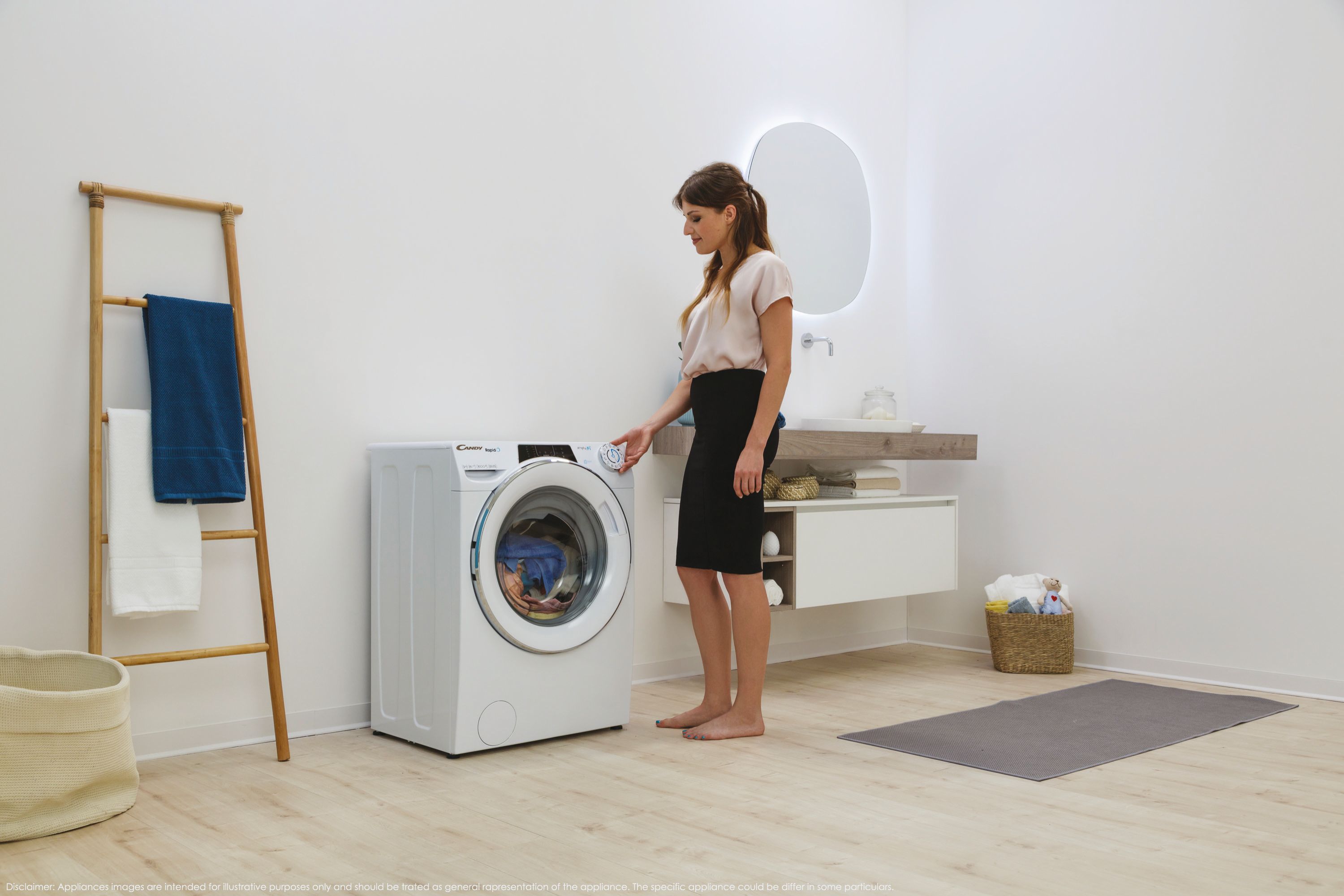 Candy Rapid&Oacute; RAPIDO' lavatrice Libera installazione Caricamento frontale 9 kg 1400 Giri/min A Bianco