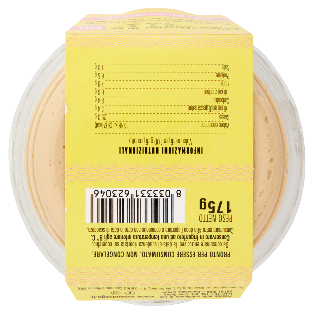 Sun & Vegs Hummus di Ceci e Sesamo 175 g