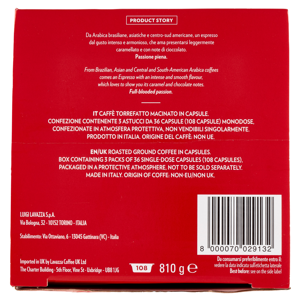 Lavazza A Modo Mio Espresso Passionale 108 Capsule 810 g
