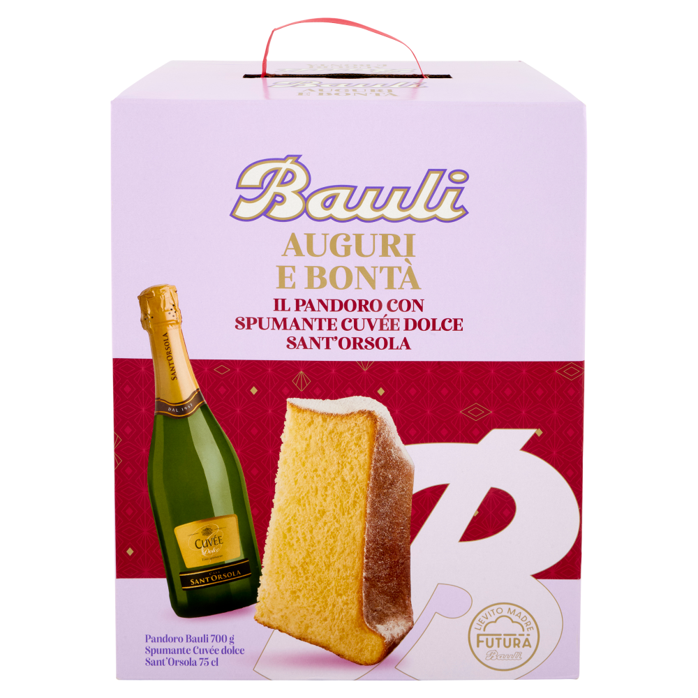 Bauli Auguri e Bont&agrave; Pandoro Bauli 700 g + Spumante Cuv&eacute;e dolce Sant'Orsola 75 cl