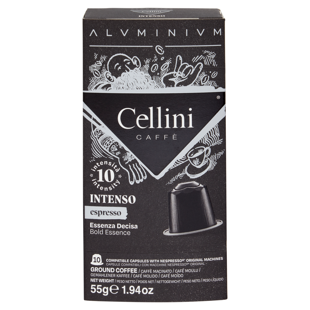Cellini Caff&egrave; Aluminium Intenso espresso 10 Capsule Compatibili 55 g