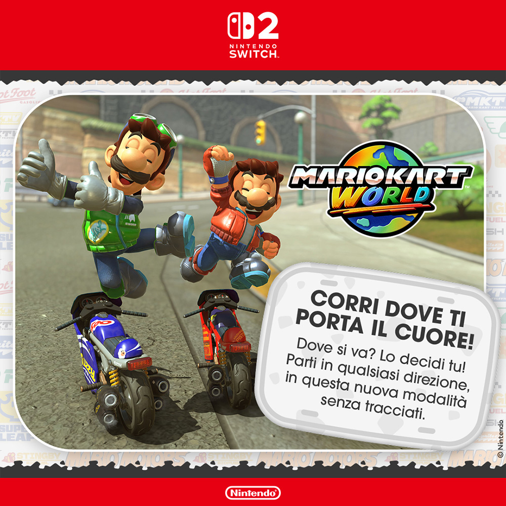 Nintendo Mario Kart World Switch 2 Standard Cinese semplificato, Cinese tradizionale, Tedesca, DUT, Inglese, ESP, Francese, ITA, Giapponese, Coreano, Portoghese, Russo Nintendo Switch 2
