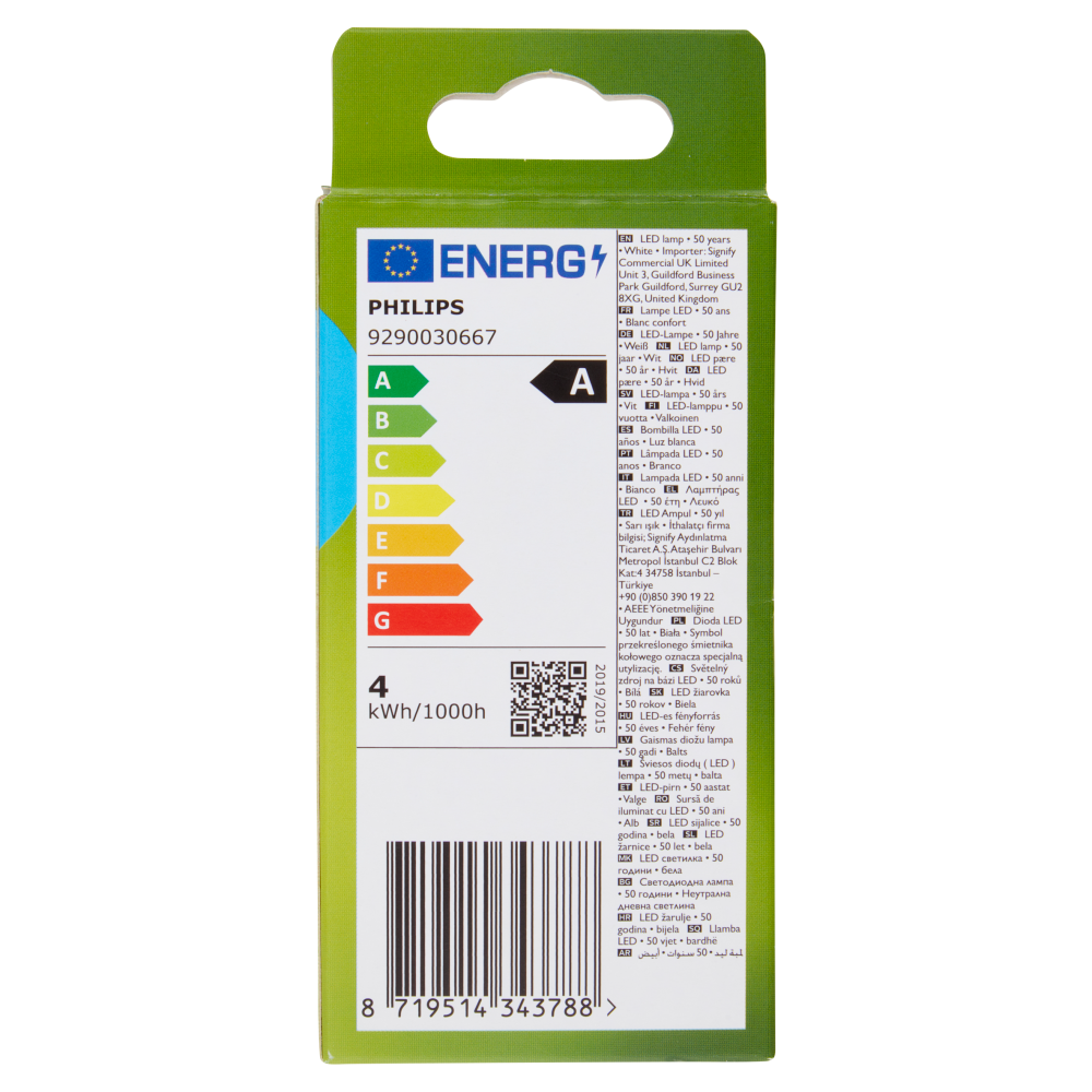 Philips LED Goccia Vetro Filam 60W E27 2700K Non-Dim Classe A