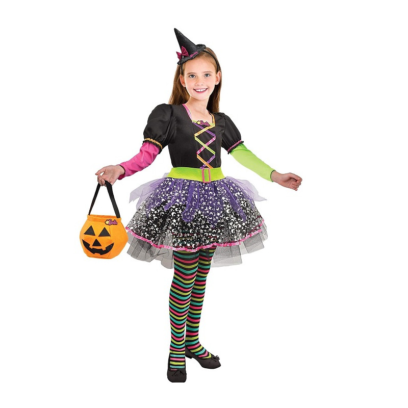 CIAO Barbie Strega Multicolor Halloween Special Edition Costume Bambina  8-10 Anni