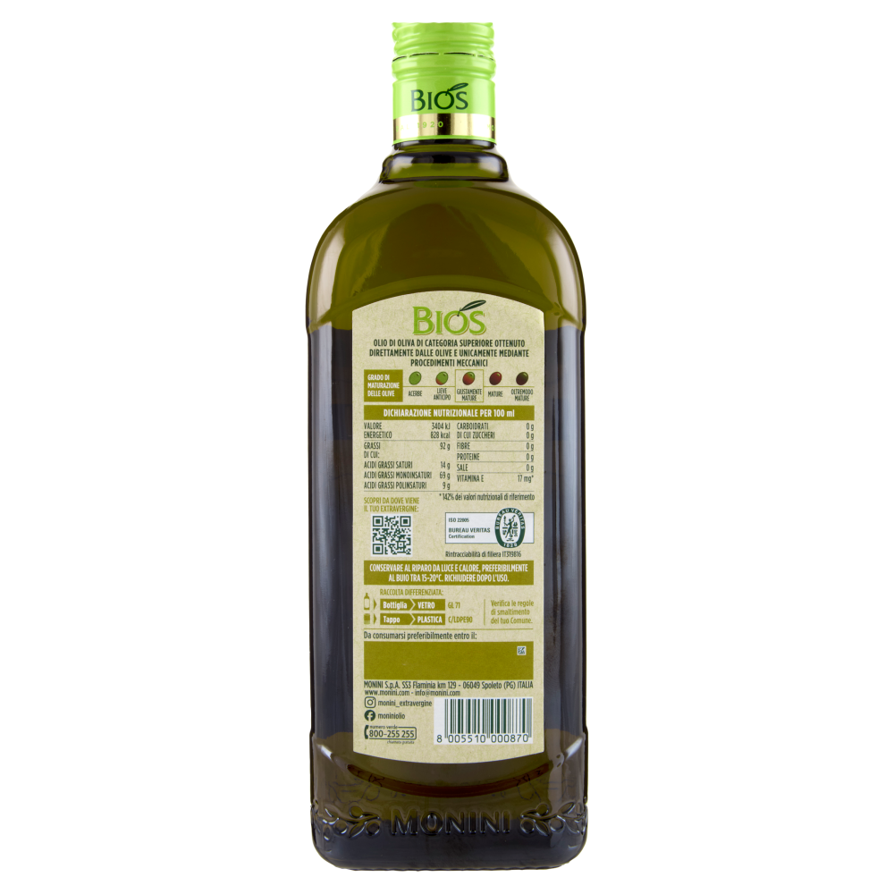 Monini Bios Olio Extra Vergine di Oliva Biologico 750 ml
