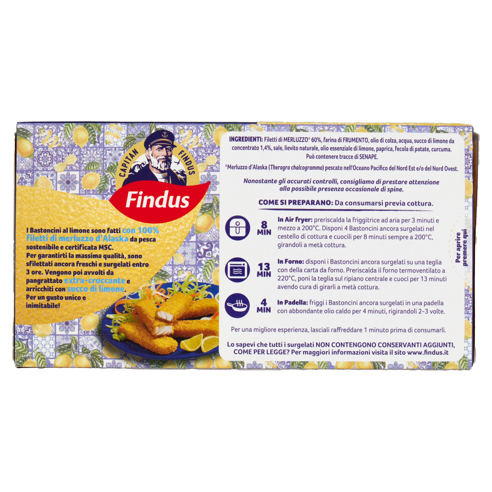 Capitan Findus 10 Bastoncini al Limone 250 g