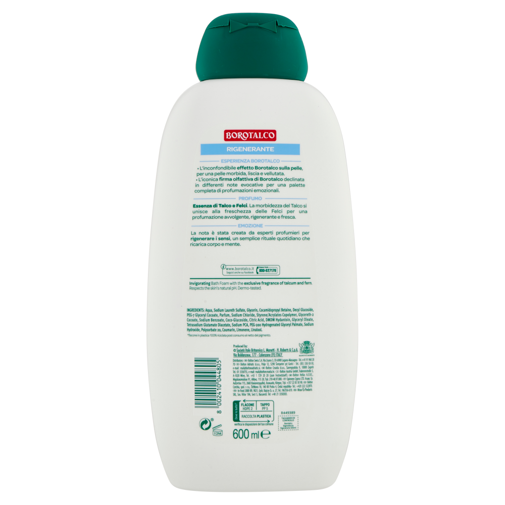 Borotalco Rigenerante Essenza di Talco e Felci Bagnodoccia 600 ml