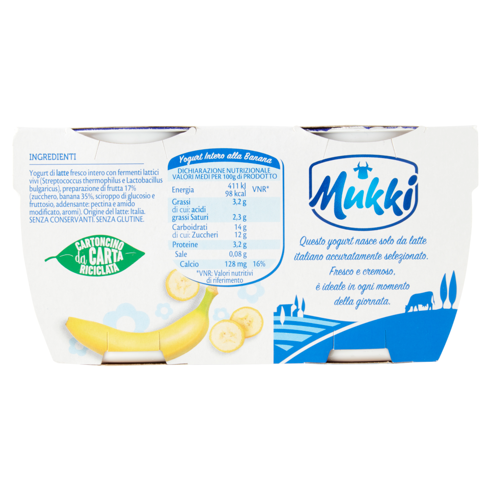 Mukki Yogurt Intero alla Banana cremoso 2 x 125 g