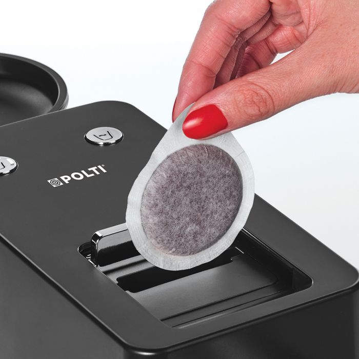 Polti Coffea S18B, macchina da caff&egrave; a cialde E.S.E. da 44 m con espulsione automatica delle cialde nell'apposito cassetto, serbatoio removibile da 0,85 l