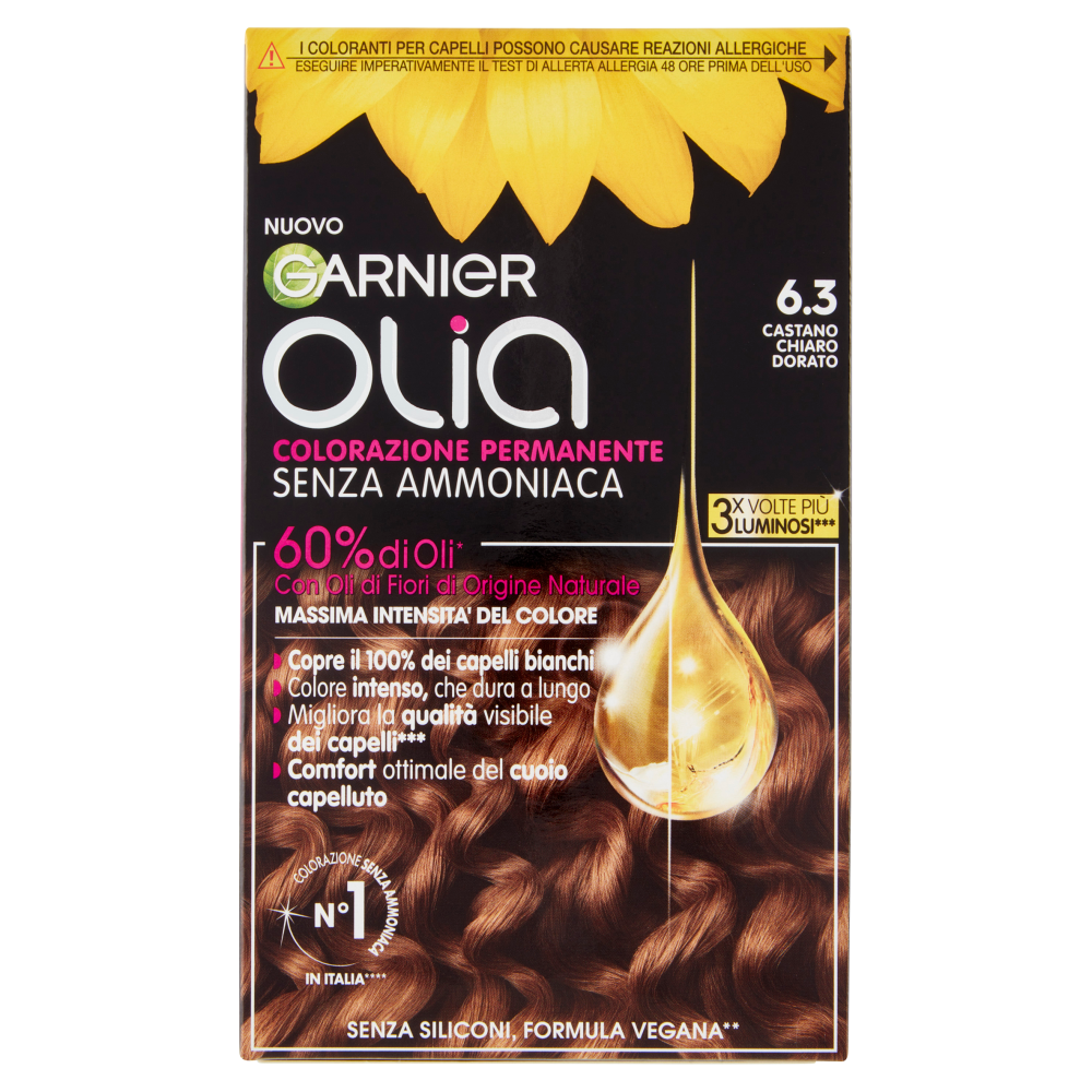 Garnier Olia Tinta Capelli, Senza Ammoniaca, Goldlight brown 63